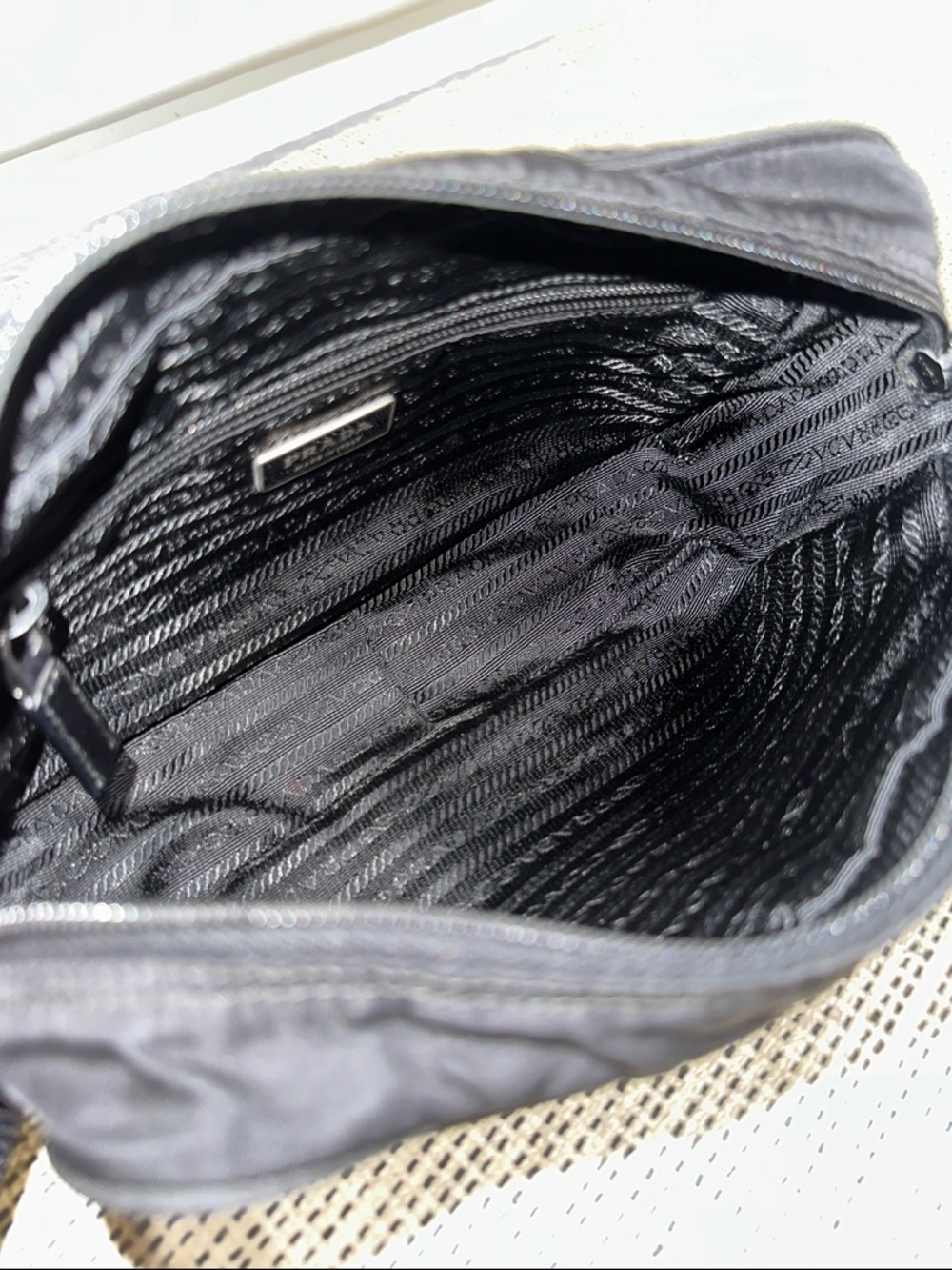 Prada Black Nylon Messenger Bag with Logo Plaque - Picture 12 of 16